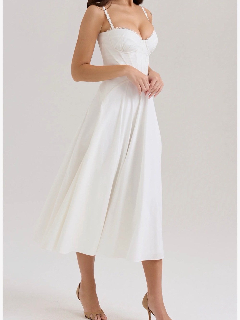 House of CB White Midi Corset Dress